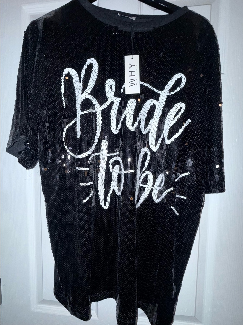 Black Sequin 'Bride to Be' Women’s Dress